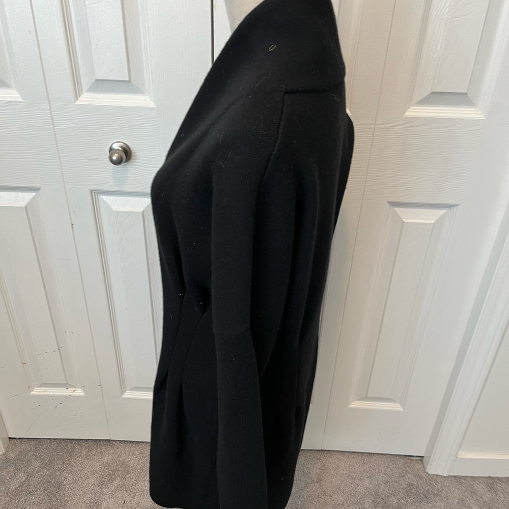 Theory size M 100% woolWomen's Black Open Front Sweater - Picture 7 of 15